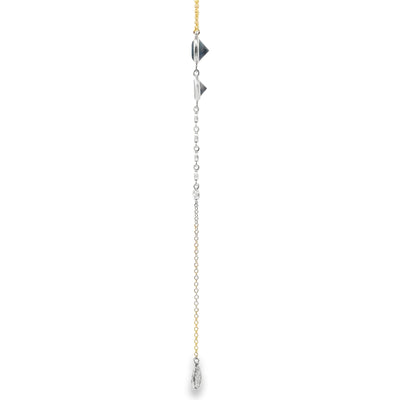 Meira T N16775/YB 14K Yellow Gold Long Necklace with Black & White Diamonds
