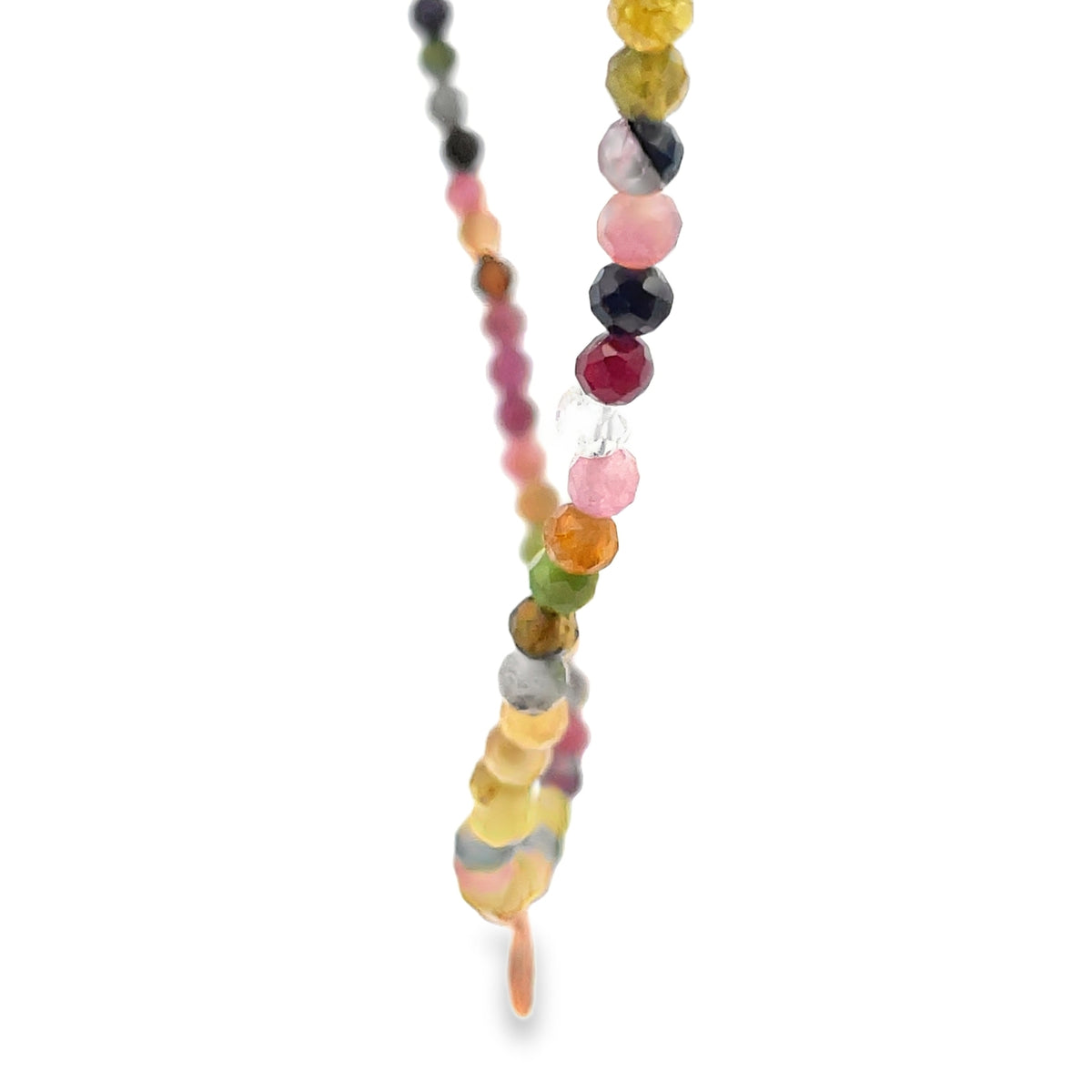 Meira T N16922/PT 9K Rose Gold Multicolor Tourmaline Adjustable Necklace