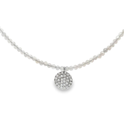 Meira T N16934/W 9K White Gold Labradorite & Diamond Adjustable Necklace
