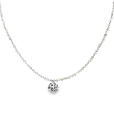 Meira T N16934/W 9K White Gold Labradorite & Diamond Adjustable Necklace