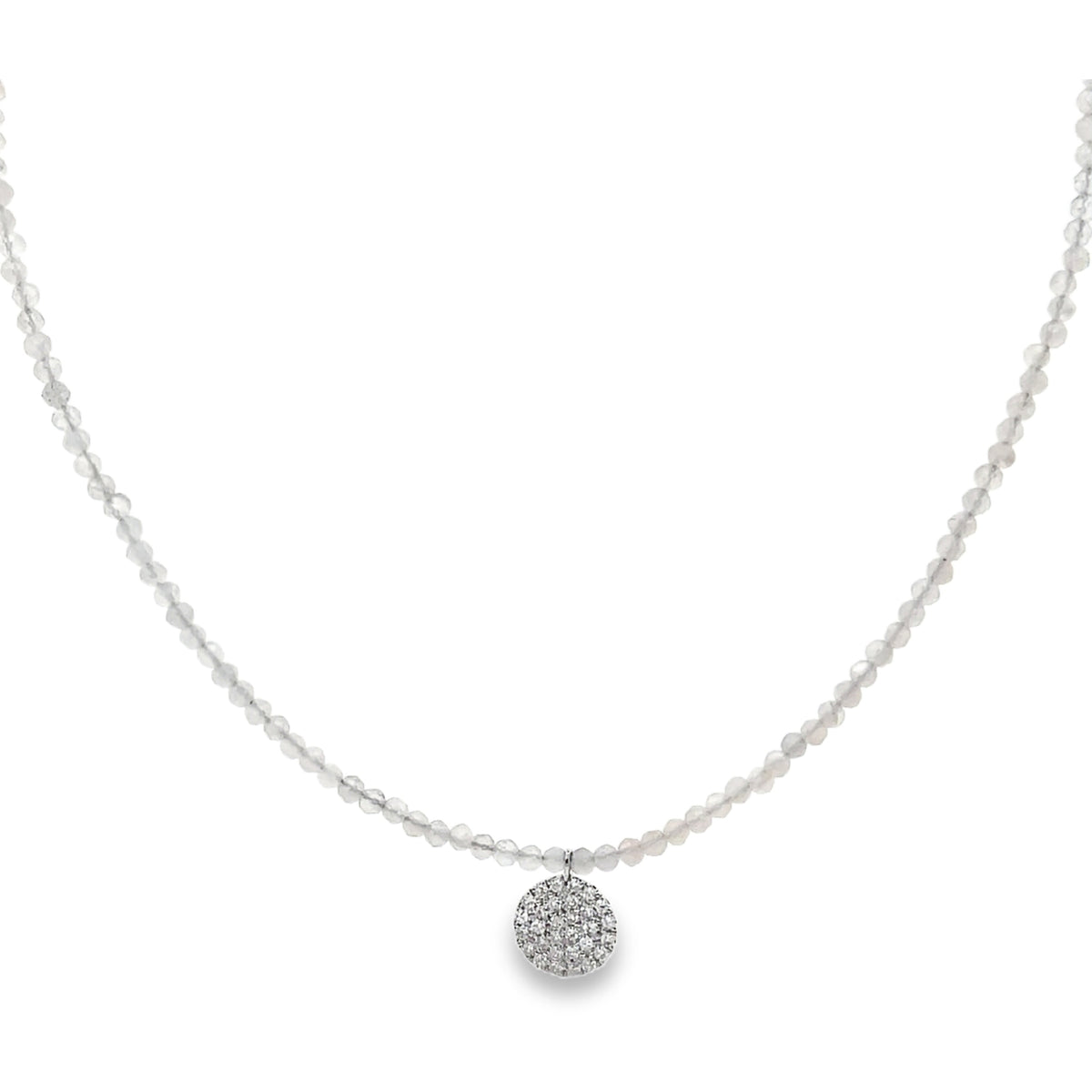 Meira T N16934/W 9K White Gold Labradorite & Diamond Adjustable Necklace