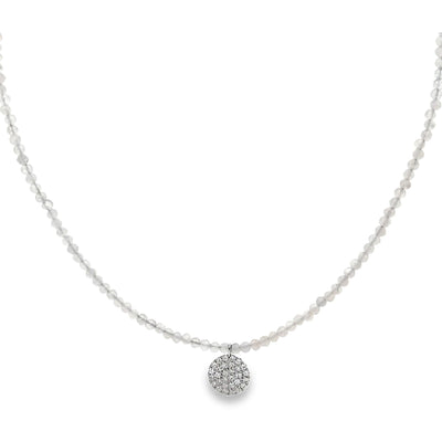 Meira T N16934/W 9K White Gold Labradorite & Diamond Adjustable Necklace