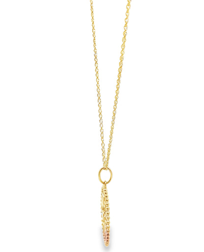 Allison Kaufman 14K Yellow Gold Round Pendant Necklace with Diamonds