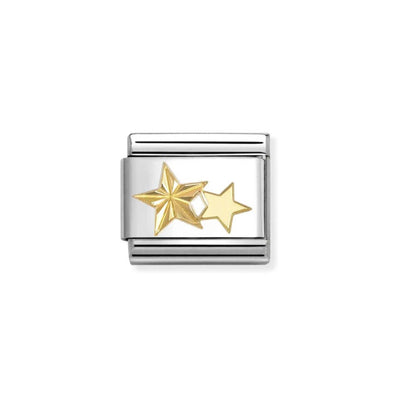 Nomination Composable 030149/65 18K Gold Stars, Etched Detail