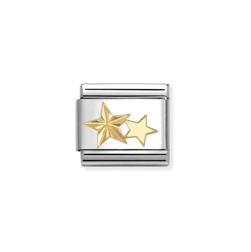 Nomination Composable 030149/65 18K Gold Stars, Etched Detail