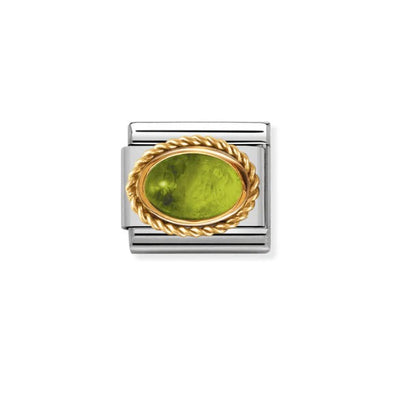 Nomination Composable Link 030508/05 Oval Peridot in 18K Gold
