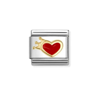 Nomination Composable 030207/54 Red Heart with Crown