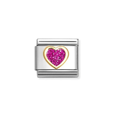 Nomination Composable Link 030220/09 Enamel Fucshia Heart