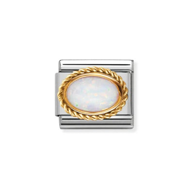 Nomination Composable Link 030507/07 White Opal in 18K Gold