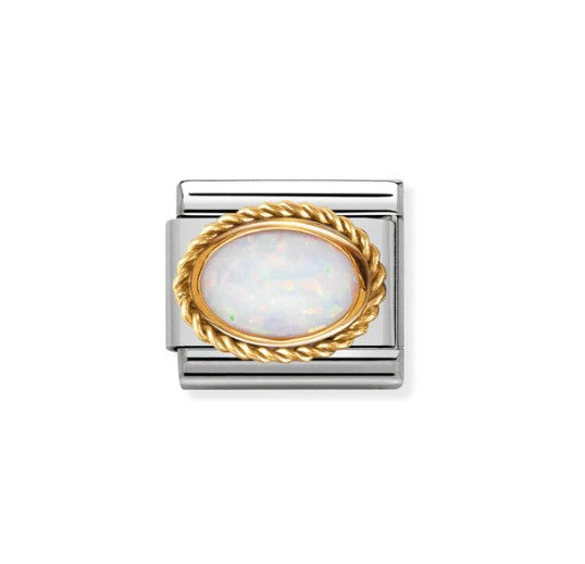Nomination Composable 030507/07 White Opal in 18K Gold