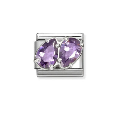 Nomination Composable Link 330329/14 Purple Double Teardrops