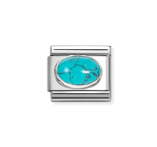 Nomination Composable 330510/49 Oval Veined Turquoise Stone in Sterling Silver