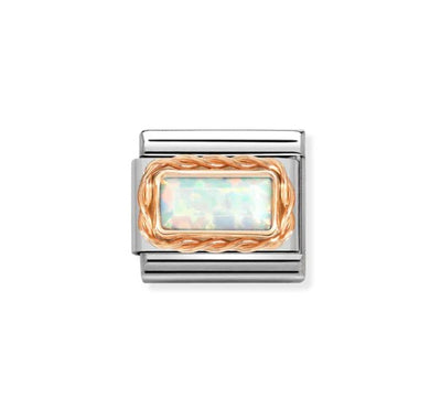 Nomination Composable Link 430512/07 White Opal in 9k Rose Gold