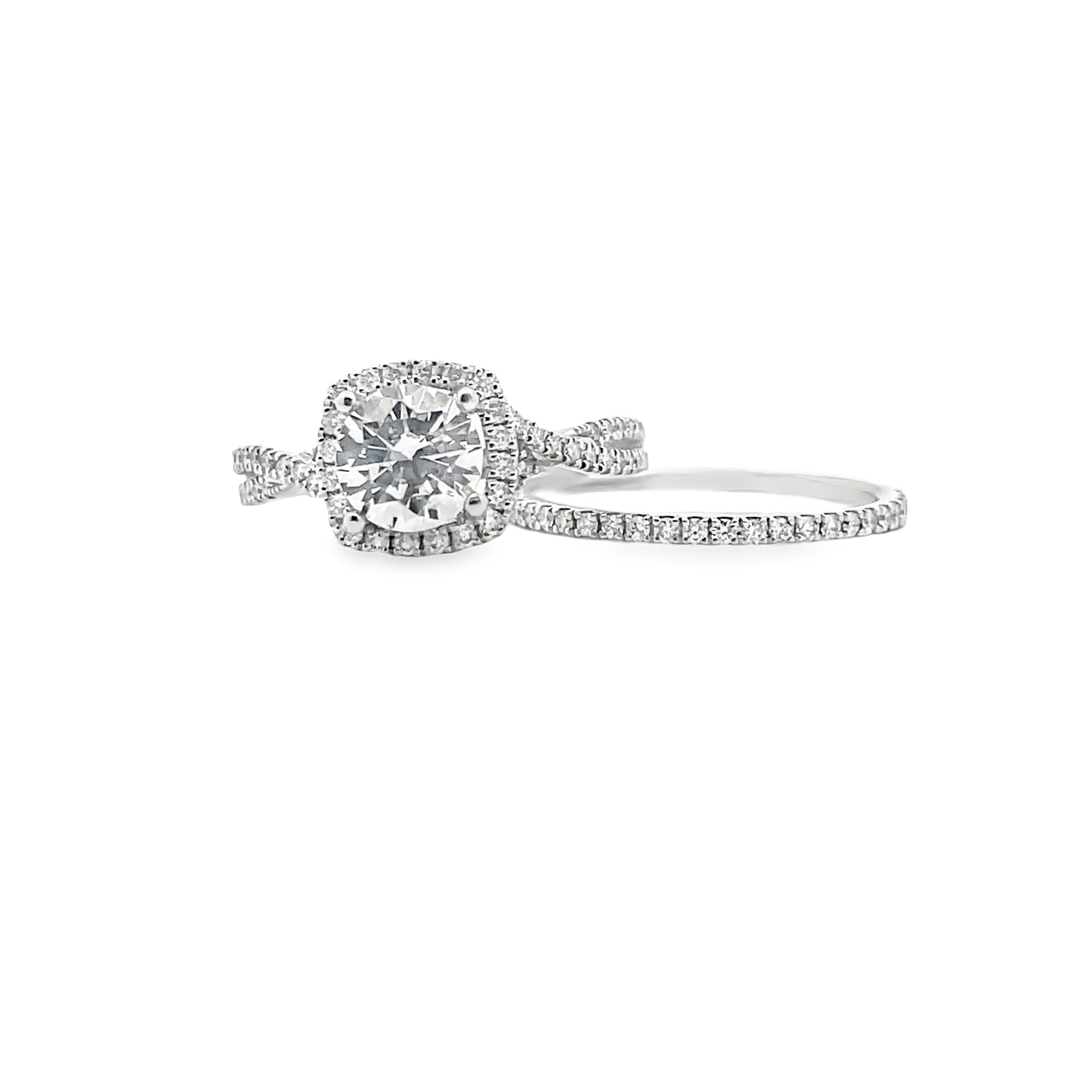 Simon G. NR468 Engagement Ring and Wedding Band Set