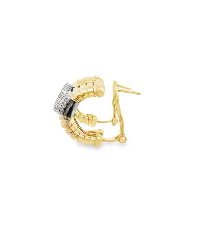 Marcello Pane Tubogas Twist Sterling Silver Earrings with 18K Yellow Gold Overlay