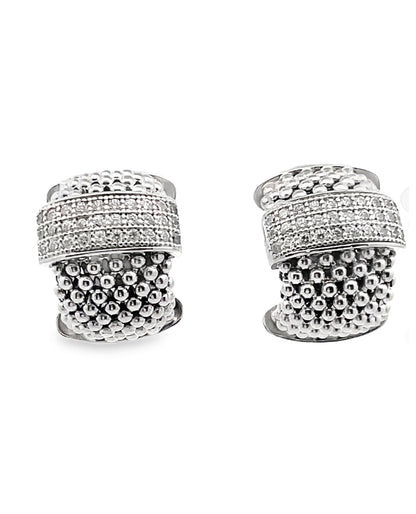 Marcello Pane Sterling Silver Earrings with Cubic Zirconia