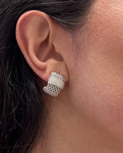Marcello Pane Sterling Silver Earrings with Cubic Zirconia