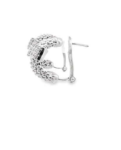 Marcello Pane Sterling Silver Earrings with Cubic Zirconia