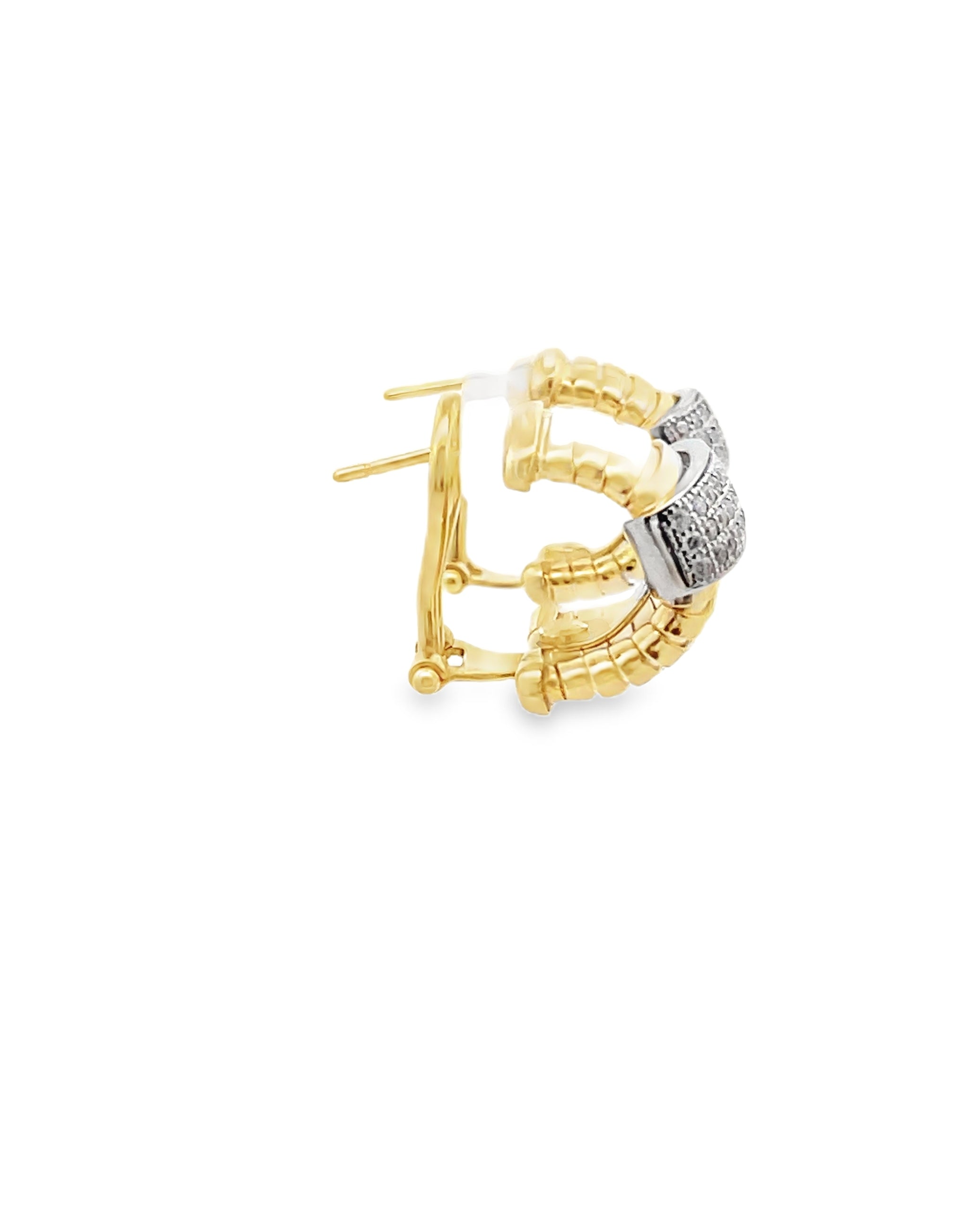 Marcello Pane Tubogas Twist Sterling Silver Earrings with 18K Yellow Gold Overlay