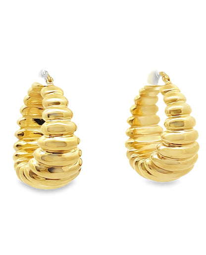 Marcello Pane Honey Hoop Sterling Silver Earrings with 18K Yellow Gold Overlay
