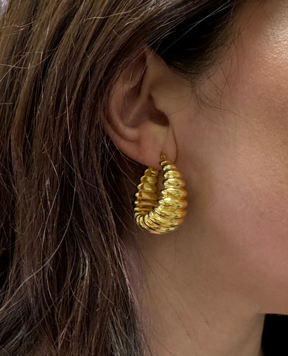 Marcello Pane ORMR 002 Honey Hoop Sterling Silver Earrings with 18K Yellow Gold Overlay