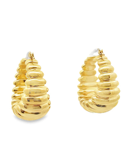 Marcello Pane Honey Hoop Sterling Silver Earrings with 18K Yellow Gold Overlay