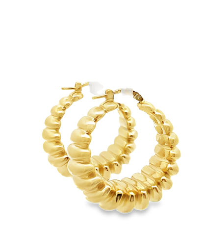 Marcello Pane Honey Hoop Sterling Silver Earrings with 18K Yellow Gold Overlay