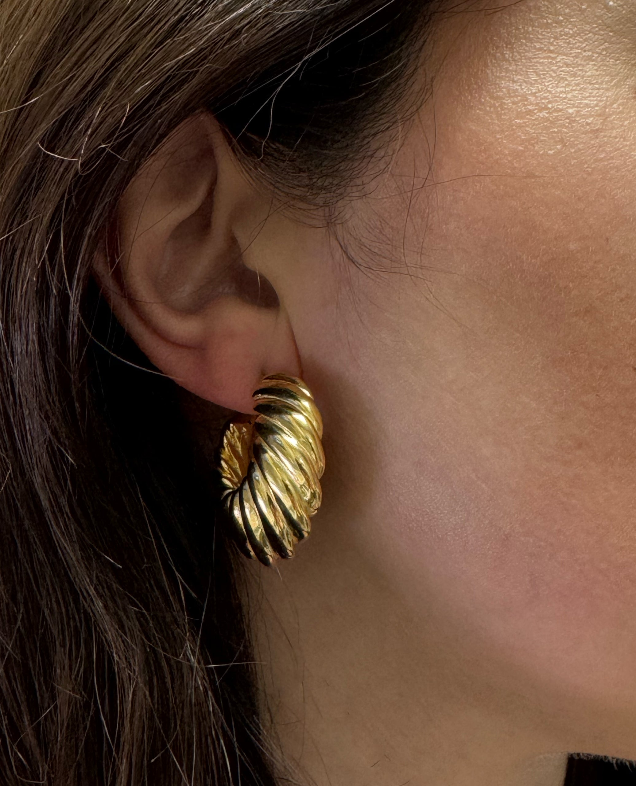 Marcello Pane OR 1157G Twisted Sterling Silver Earring with 18K Yellow Gold Overlay