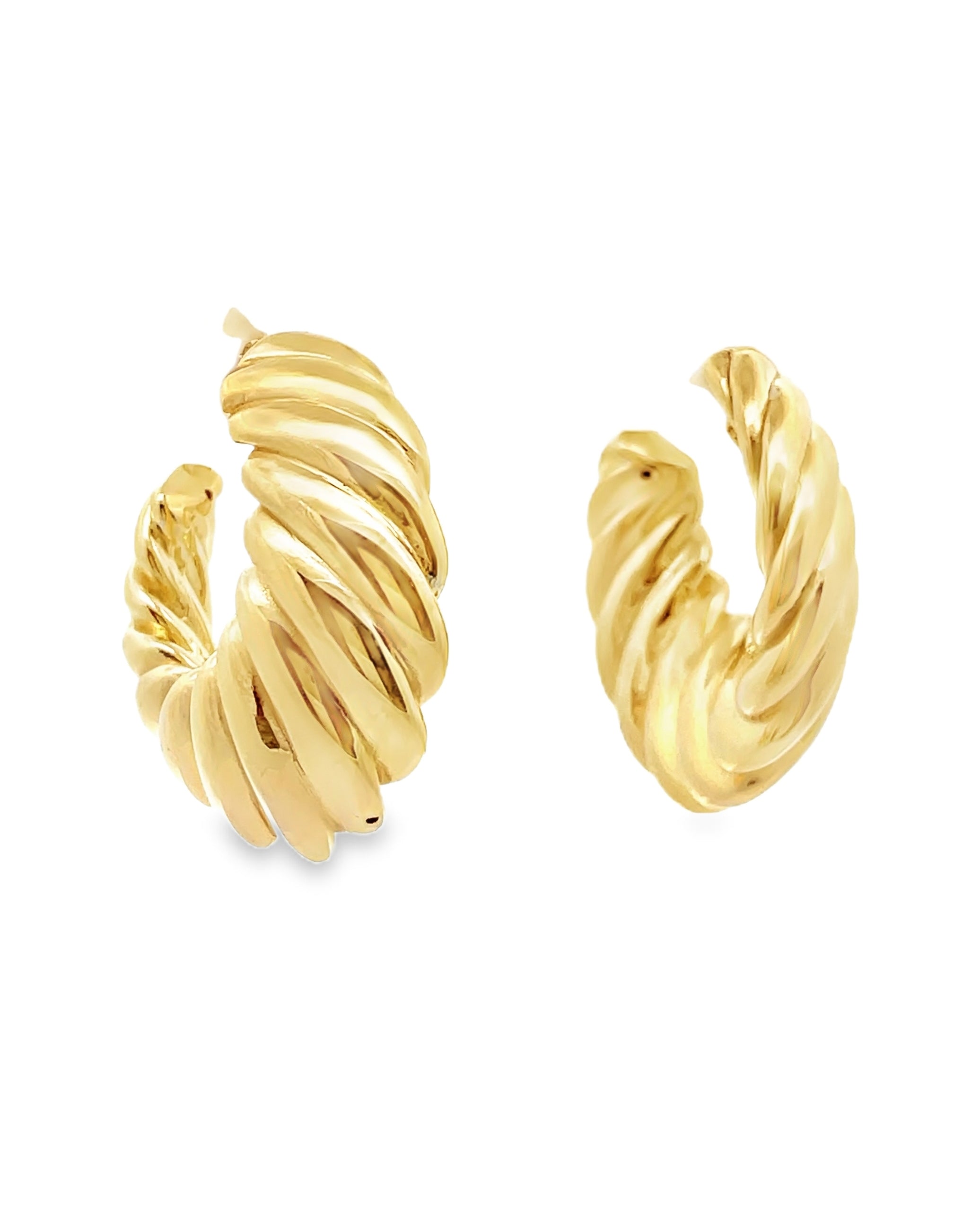 Marcello Pane Twisted Sterling Silver Earring with 18K Yellow Gold Overlay