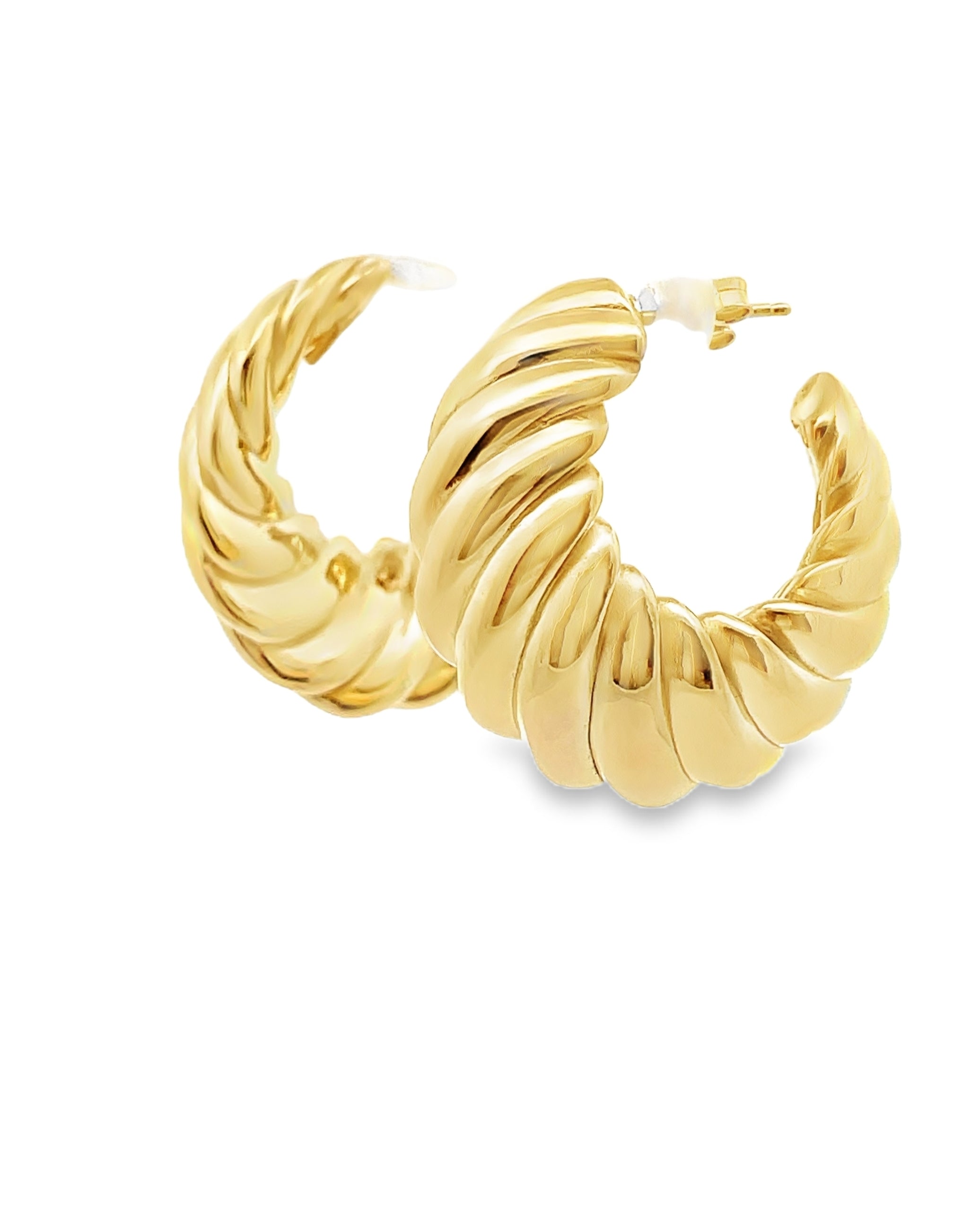 Marcello Pane Twisted Sterling Silver Earring with 18K Yellow Gold Overlay