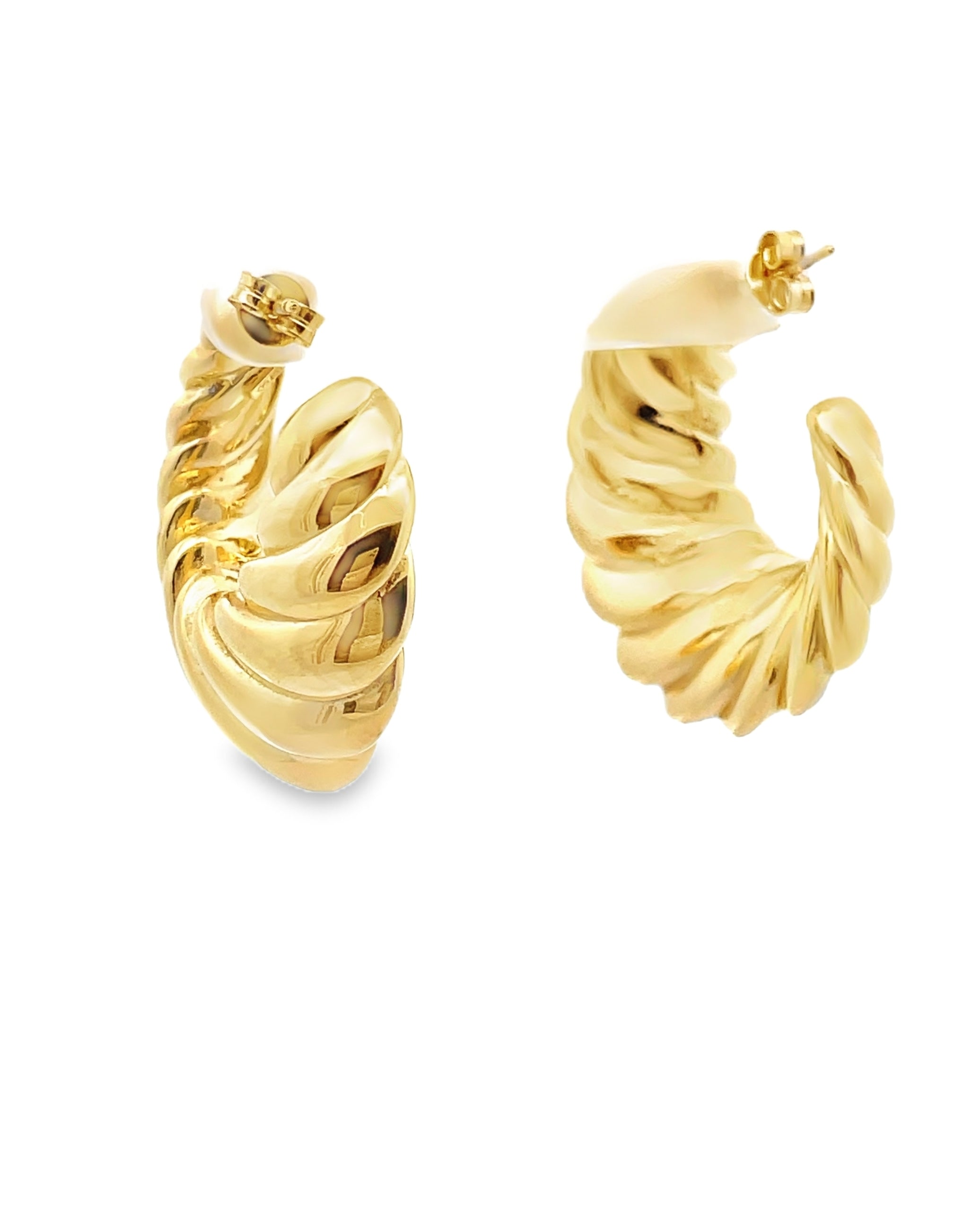 Marcello Pane Twisted Sterling Silver Earring with 18K Yellow Gold Overlay