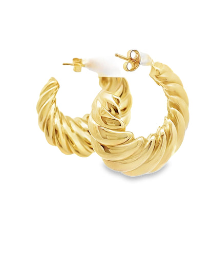 Marcello Pane Twisted Sterling Silver Earring with 18K Yellow Gold Overlay