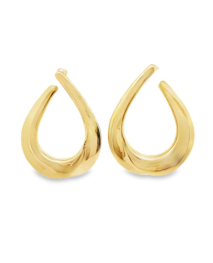 Marcello Pane Sterling Silver Teardrop Earrings with 18K Yellow Gold Overlay