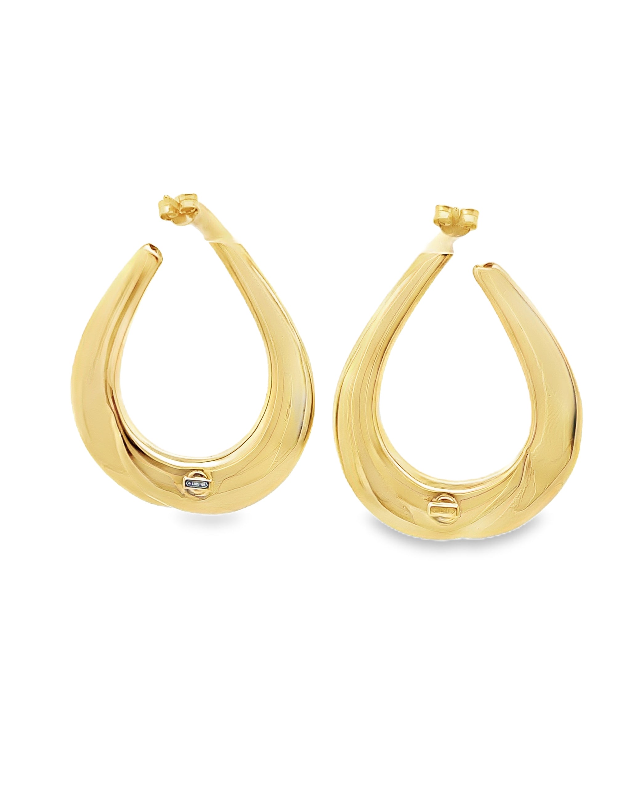 Marcello Pane Sterling Silver Teardrop Earrings with 18K Yellow Gold Overlay