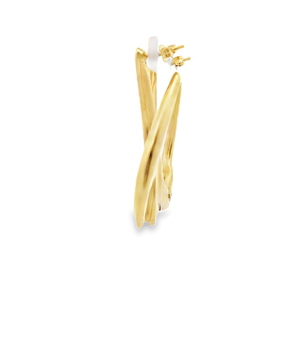 Marcello Pane Sterling Silver Teardrop Earrings with 18K Yellow Gold Overlay