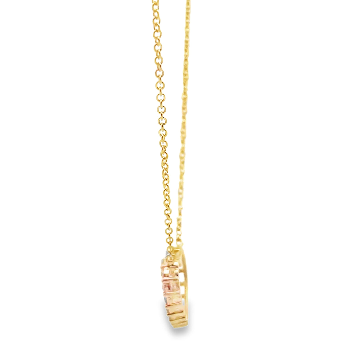 14K Yellow Gold 0.33 Carat Diamond Heart Pendant Necklace