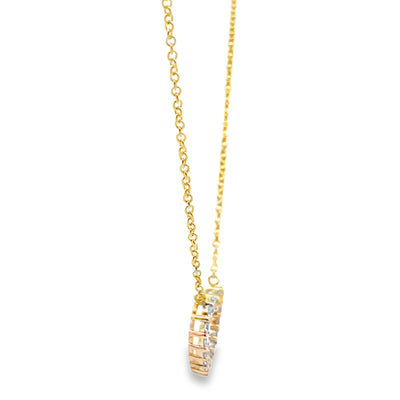 14K Yellow Gold 0.33 Carat Diamond Heart Pendant Necklace