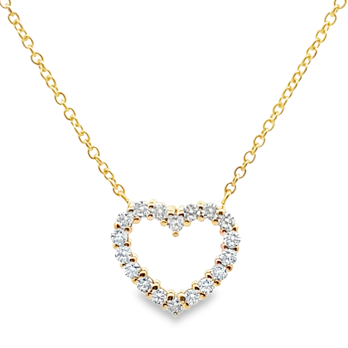 14K Yellow Gold 0.33 Carat Diamond Heart Pendant Necklace