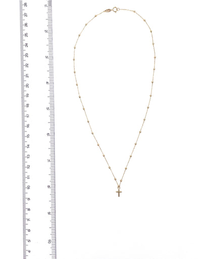 14K Yellow Gold Mini Cross Necklace