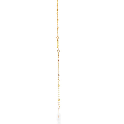 14K Yellow Gold 20 Inch Mini Rosary, Adjustable Length