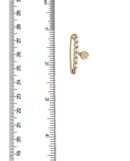 14K Yellow Gold Angel Baby Pin with Pearls