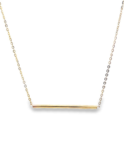 14K Yellow Gold Bar Necklace