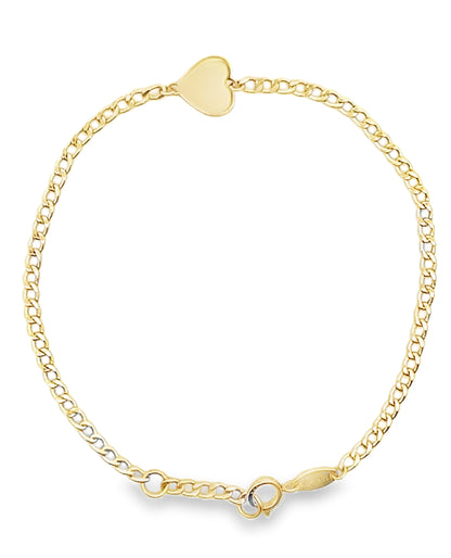 14K Yellow Gold Heart Bracelet