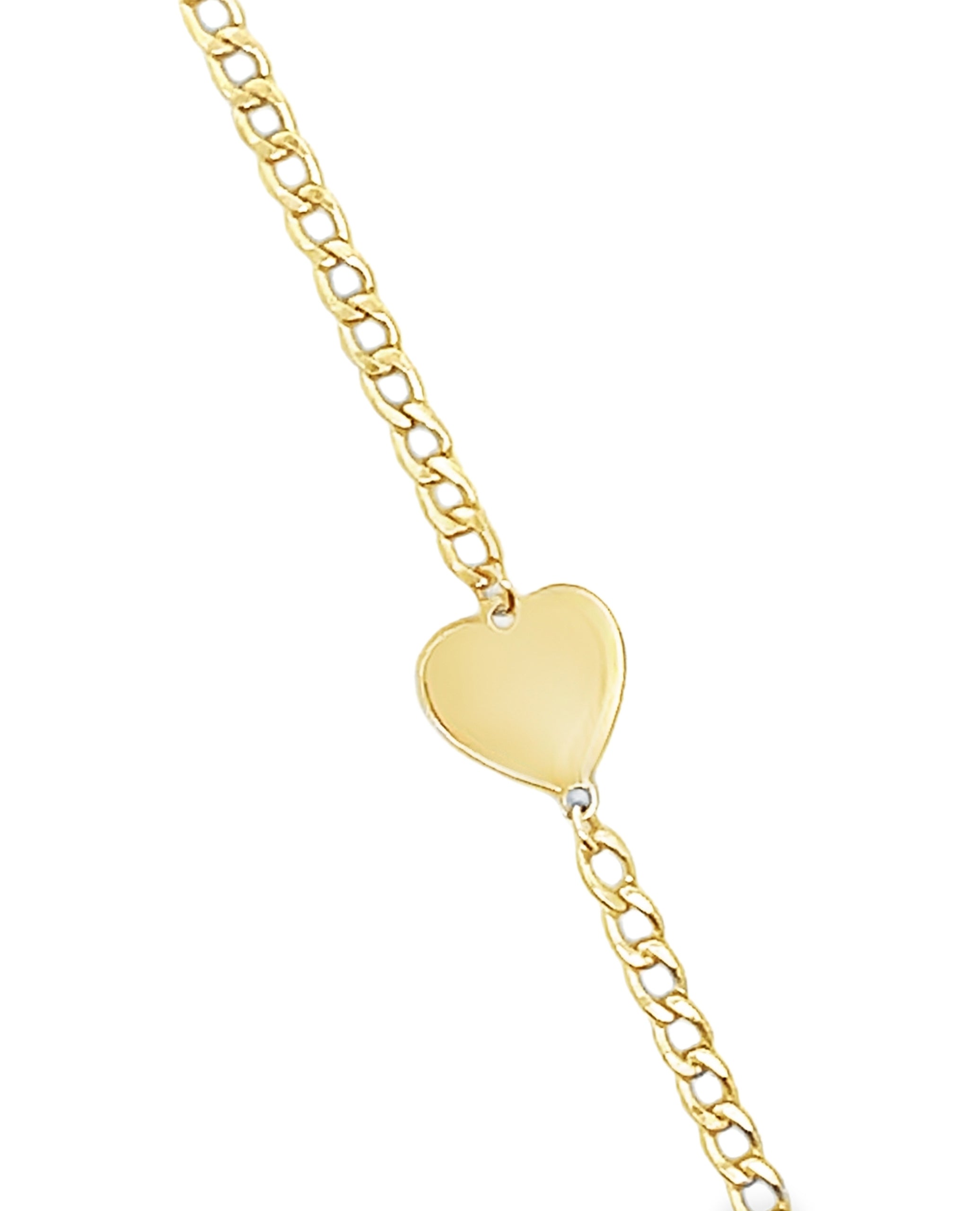 14K Yellow Gold Heart Bracelet