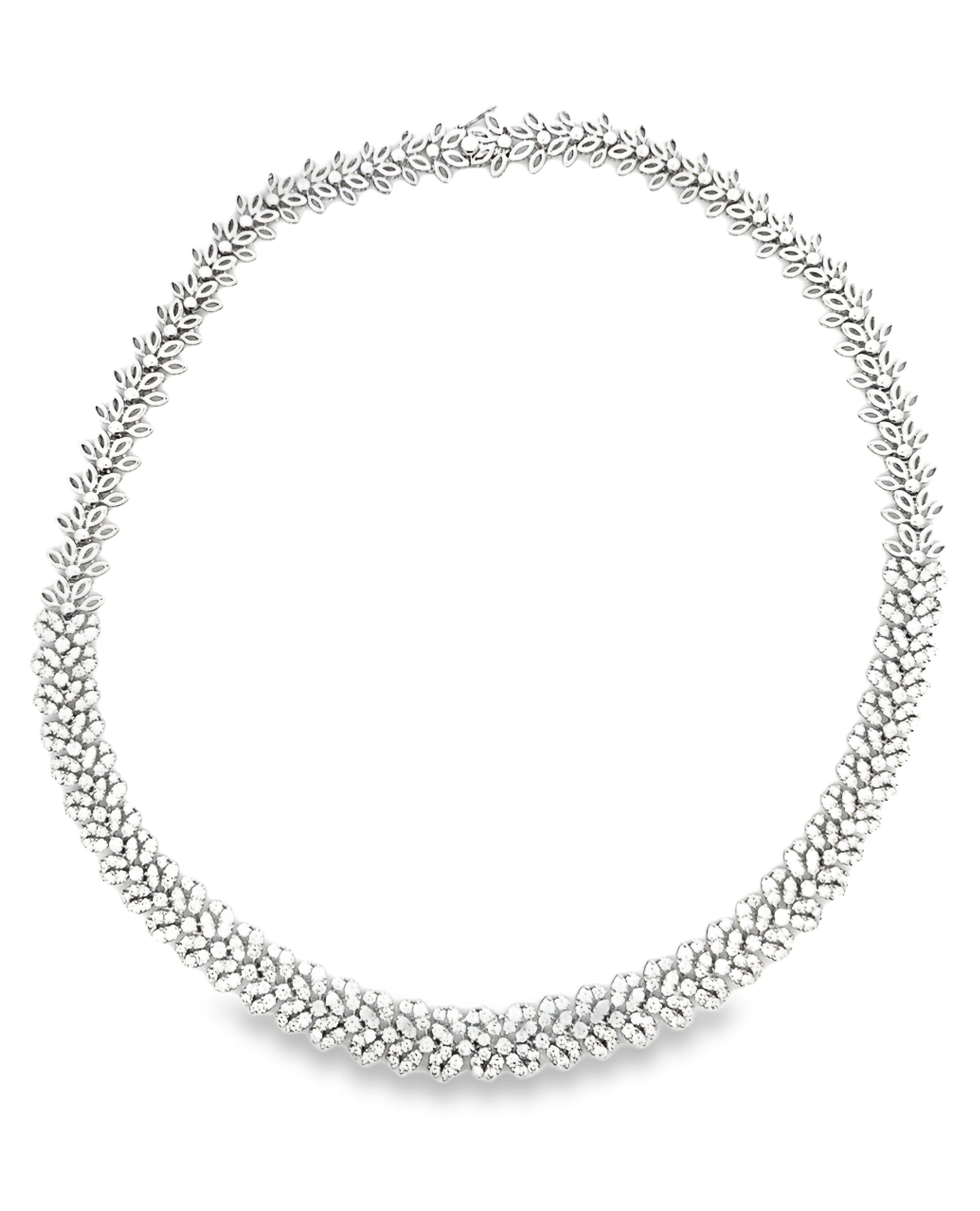 11.31 Carat Collar Tennis Necklace in 18K White Gold