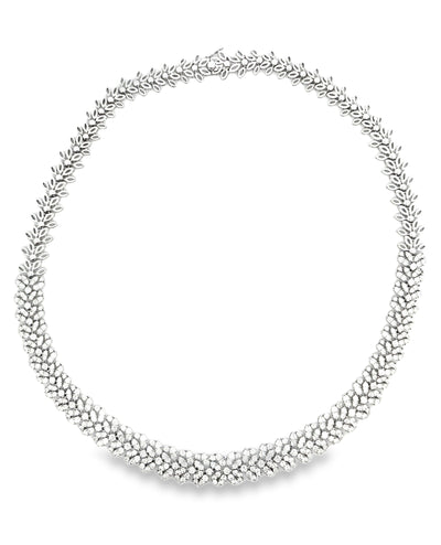 11.31 Carat Collar Tennis Necklace in 18K White Gold