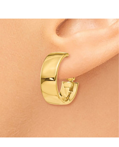 14K Yellow Gold 6.75mm Wide Hoop Earrings