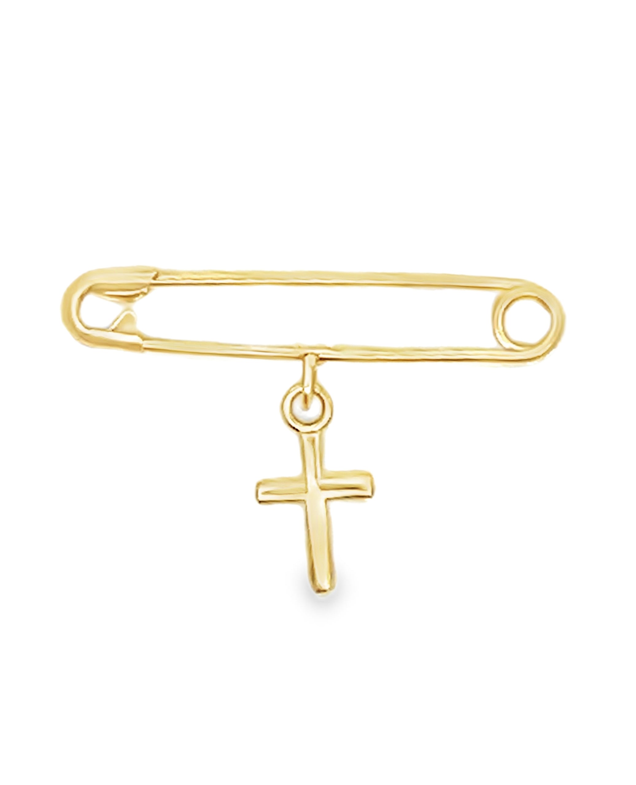 14K Yellow Gold Baby Pin with Mini Cross