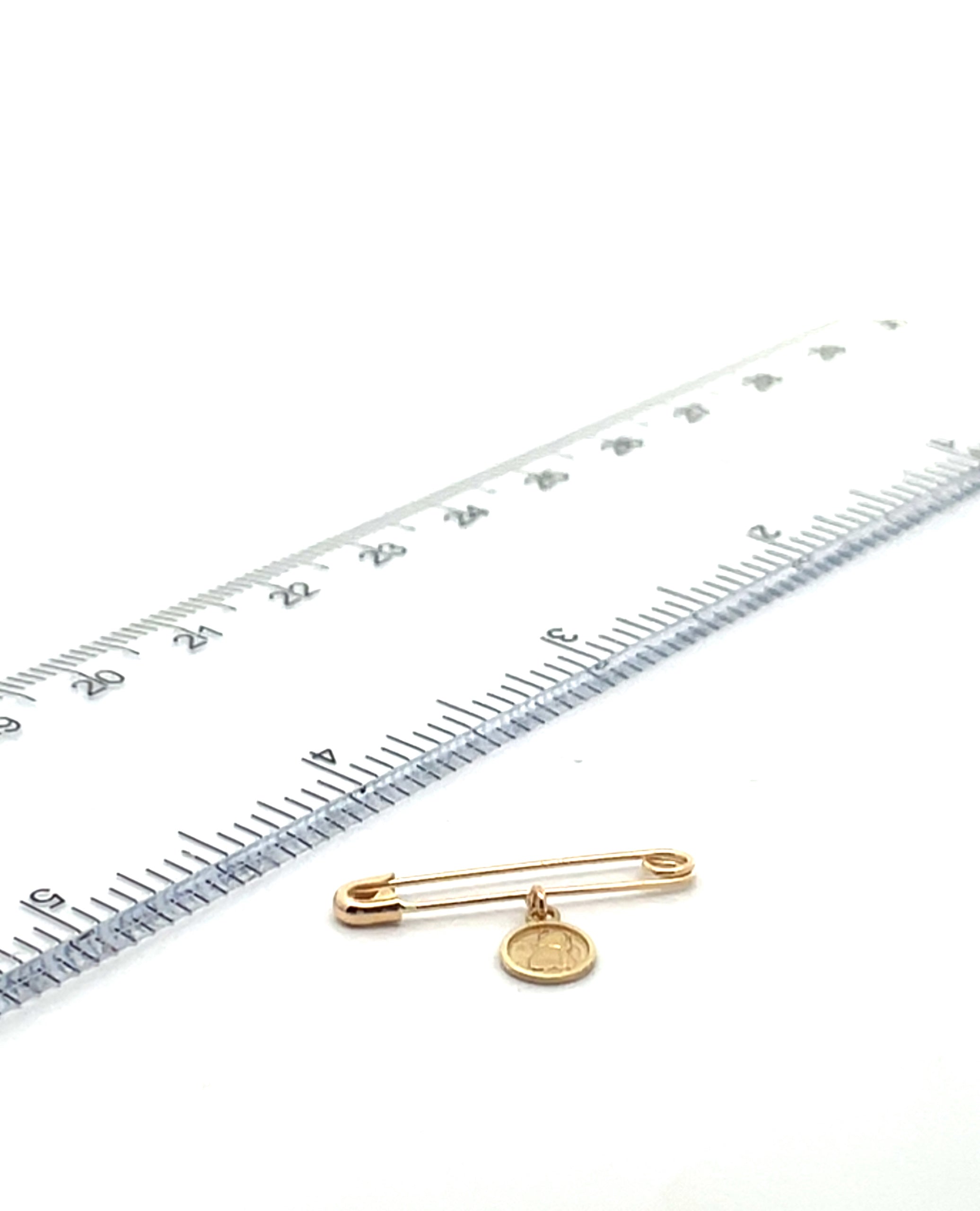 14K Yellow Gold Baby Pin with Mini Angel