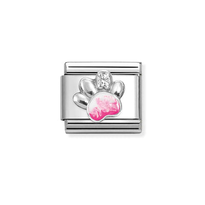 Nomination Composable 330321/13 Symbols Pink Paw Print with Cubic Zirconia